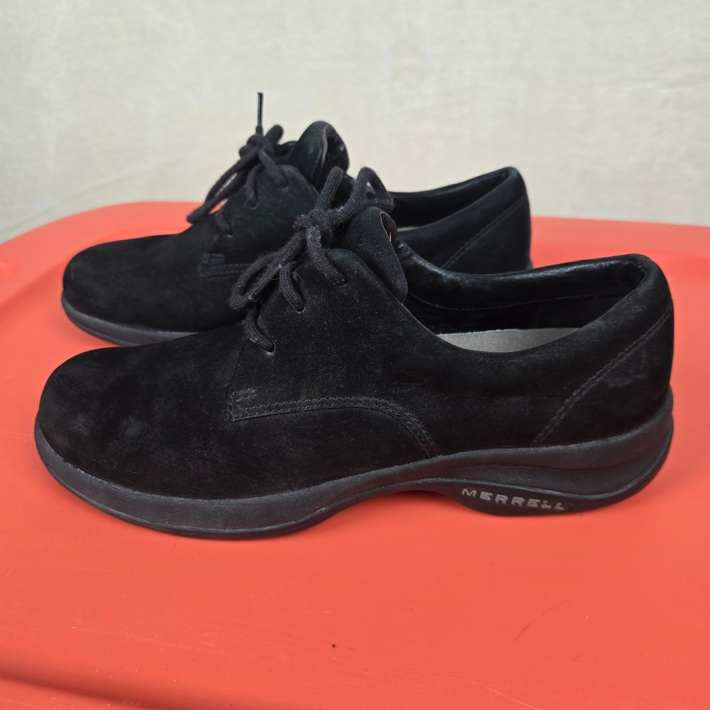 Merrell Topo Pure Black Performance Footwear Shoes Women Size 8Suede Lace Up